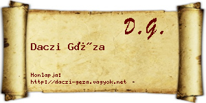 Daczi Géza névjegykártya