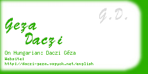 geza daczi business card